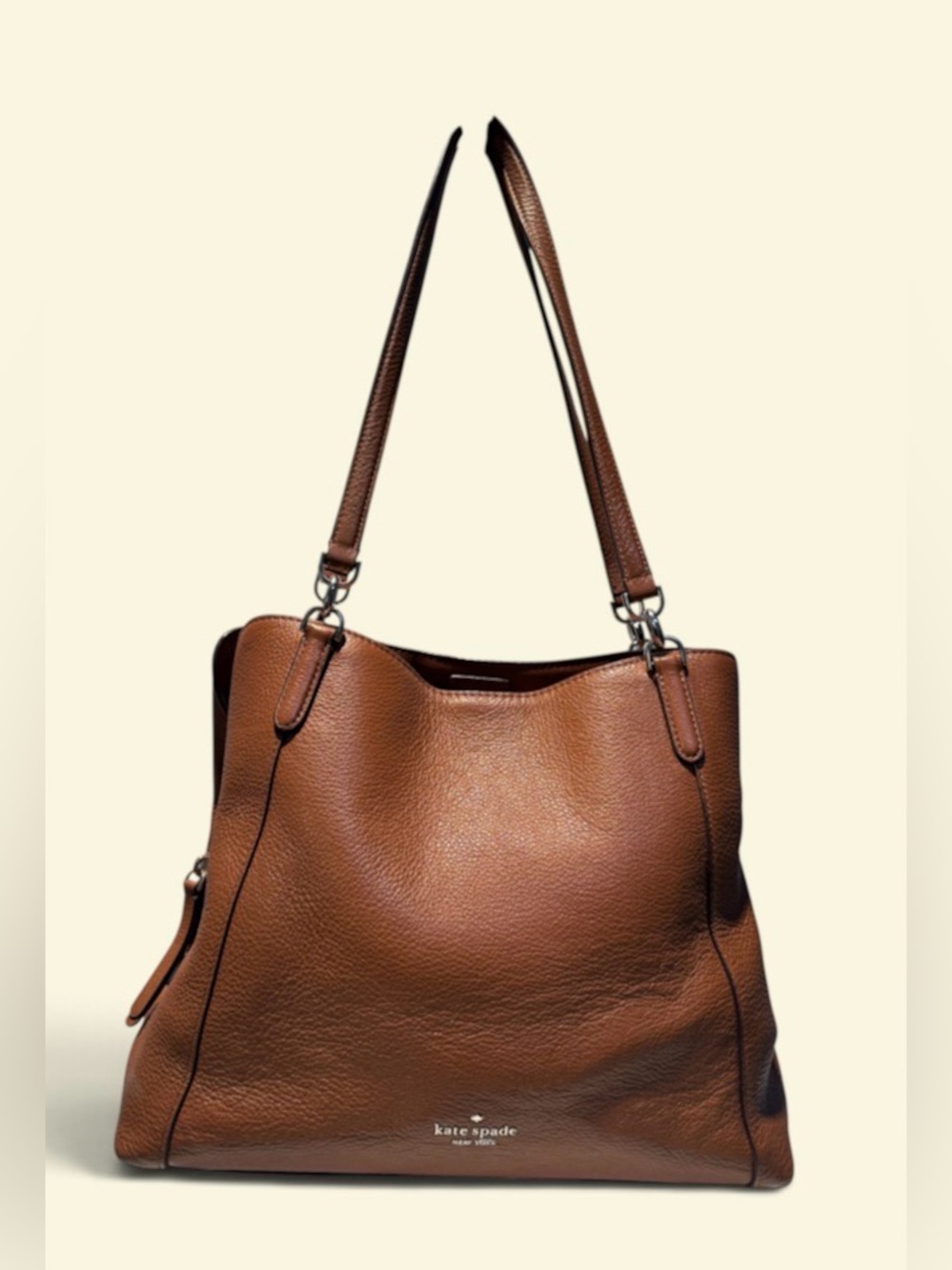 kate spade Brown Pebbled Leather Shoulder Bag